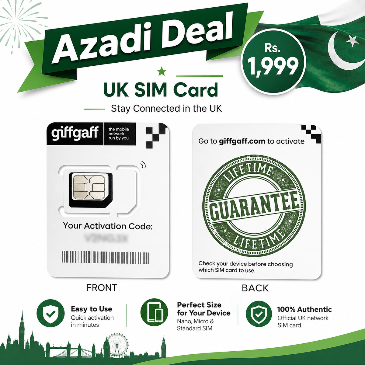 Genuine UK Giffgaff SIM